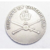 Ausztria,II. Lipót koronázási zseton 1790 - Frankfurt EF ezüst 2.200g