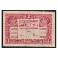 Magyarország,2 kronen/korona 1917 - 7000 FELETTI SZÉRIASZÁM VG