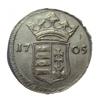 Magyarország,II. Rákóczi Ferenc X poltura 1705 EF+ réz