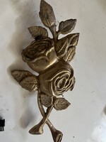 Vintage fém rózsa dísz / relief