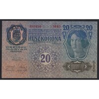 Románia,20 kronen/korona 1919 - ROMÁN FELÜLBÉLYEGZÉS F