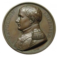 Franciaország,Antoine Bovy: Napóleon Szent-Ilona szigetén lévő sírjának emlékére 1840 EF+ bronz 32g4