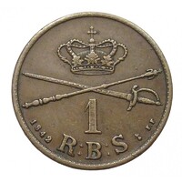 Dánia,1 rigsbankskilling 1842 FF EF+ réz