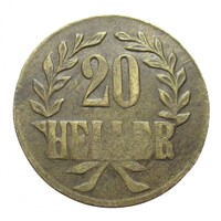 Német Kelet-Afrika,20 heller 1916 EF réz