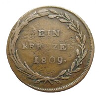 Ausztria,Andreas Hofer hadvezér 1 krajcár 1809 - Tirol F réz