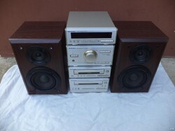 Technics HD301 hi-fi torony hangfalakkal, dobozokkal (7364)