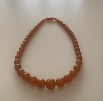 Gyönyörű borostyán gyöngysor nyaklánc nyakék golyós honey amber necklace