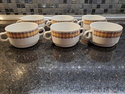 Retro Alföldi porcelán kétfülű leveses csésze