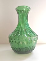 Nagyméretű vintage Empoli stílusú smaragdzöld üvegváza – olasz Mid Century Modern – 27 cm – 1,4 kg