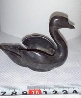 Ritka Art Deco Heubach Lichte porcelán hattyú hamutál / kínáló (fémhatású máz)