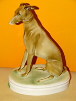 RÉGI ZSOLNAY PORCELÁN AGÁR KUTYA (TERV: MARKUP BÉLA ) 27 CM !!!