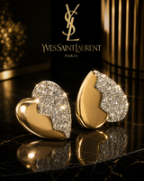 Yves Saint Laurent (YSL) „Broken Heart” (Megtört Szív) elnevezésű ikonikus vintage klipszes fülbeva
