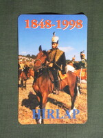 Kártyanaptár,Fejér megyei Hírlap,napilap,újság,magazin,katona,huszár,1998   (7)