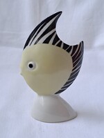 Drasche (Kőbányai Porcelángyár) kézzel festett art deco hal porcelán figura