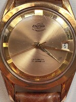 Enicar Ultrasonic 17 Jewels Incabloc dátumos vintage svájci karóra
