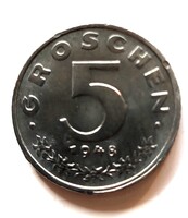 Ausztria 5 groschen 1948 (B10)