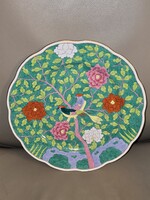 Hollóházi green Macao patterned decorative plate
