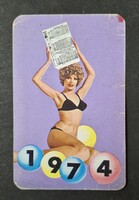 Totó-Lottó női akt erotikus kártyanaptár 1974