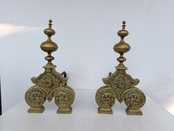 Antik tűzkutya patinás bronz kandalló kiegészítő kályha mellé nehéz dekoráció 695 7130