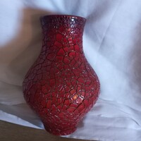 Zsolnay Ökörvérmázas, repesztett váza