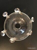LÁMPA ALKATRÉSZ - KRISTÁLY - TÁNYÉR - 11 cm - FÜGGÖ SZEMEK - 3 x 2 cm  -  MARIA THERESIA