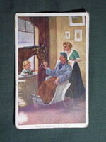 Képeslap,Osztrák Magyar hadsereg,katona levél,honvéd,huszár lovával, katonai kórház,1917-