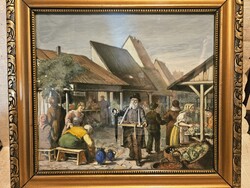 Zsellér László 1940 festmény Ritka!