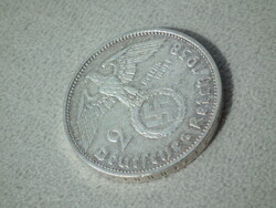 Németország, horogkeresztes ezüst birodalmi 2 Márka (Reichsmark), 1938 A