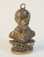 Antique Victorian-era native bust medal seal stamp - possibly with handle
