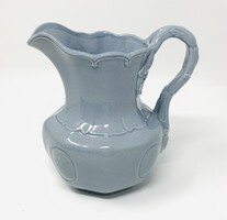 Ridgway antik brit, finom kék mázas porcelán kancsó domborműves növényi mintával RZ