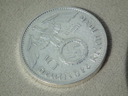 Németország, horogkeresztes ezüst birodalmi 5 Márka (Reichsmark), 1936 F
