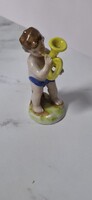 Nápolyi porcelán kis trombitás figura