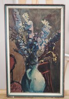 Szignózott virágcsendélet festmény (1943)  33x53 cm kerettel, kis sérülés fotózva