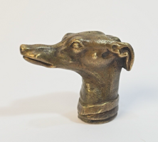 Antique/old bronze-copper greyhound head / small sculpture