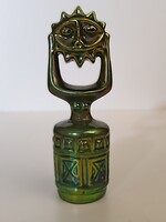 Zsolnay eozin „Nap Totem – Hajnalka” – Török János tervezése – 15 cm – jelzett, ritka gyűjtői darab