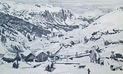 St. Cassian, Olaszország - jelzett rézkarc