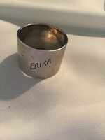 Antik 800-as ezüst szalvétagyűrű – „Erika” névre gravírozva