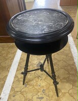 Ónémet márványlapos kerek olvasóasztal / könyvtárasztalka (Revolving Bookcase Table)