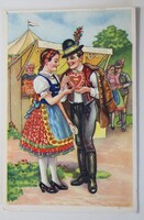 Képeslap, Üdvözlő, Tury József grafika (AD)