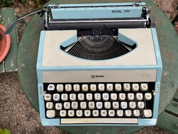 Régi Royal 200 típusú hordozható mechanikus táska írógép retro műszaki régiség