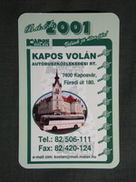 Kártyanaptár,Kaposvár,Kapos Volán,Ikarus autóbusz,2001   (7)