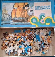 Javoz márkájú, retro csehszlovák pirátos hajós puzzle