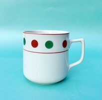 Retro Csehszlovák Jakubov porcelán pöttyös bögre