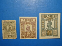 ROMÁNIA 10 + 25 + 50 BANI 1917 UNC -K IS !! RITKA !!! RRR !!!