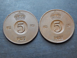 Svédország  5 öre 1952-61