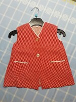 Very Retro White Polka Dot Red Girl's Summer Dress Tunic Cotton 2-Year Size