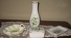 Hollóházi Erika mintás porcelánok csomagban / váza, hamutartó, ékszertartó /