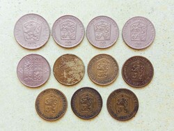 Csehszlovákia 11 db Különböző Érme 1 2 5 Korona 1962-1991