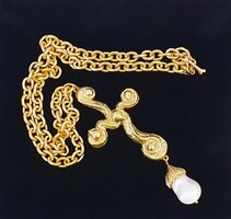 Eredeti Schiaparelly 18kt aranyozott mogul Byzantine Nyaklánc