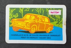 Áfor autó benzin olaj kártyanaptár 1980